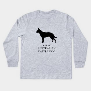 Australian Cattle Dog Black Silhouette Kids Long Sleeve T-Shirt